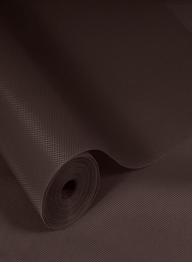 إيلاستبرو حصيرة/غطاء مانع للانزلاق قابل للغسل من مادة EVA الغذائية من ElastPro (60 سم × 3 م) للثلاجة، وبطانة الرفوف، والطاولة، وحصيرة درج المطبخ (نسيج ماسي، بني قهوة) - Image 1