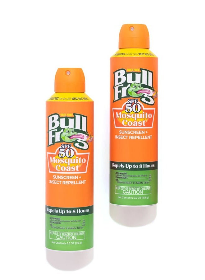BullFrog Mosquito Coast Sunscreen SPF50 + Insect Repellant 5.5oz Continuous Spray, 2pk - Image 3