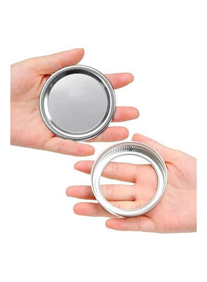 NIBEMINENT 12-Piece Mason Jar Split Seal Cover Silver 7x7x1.4cm - Image 4