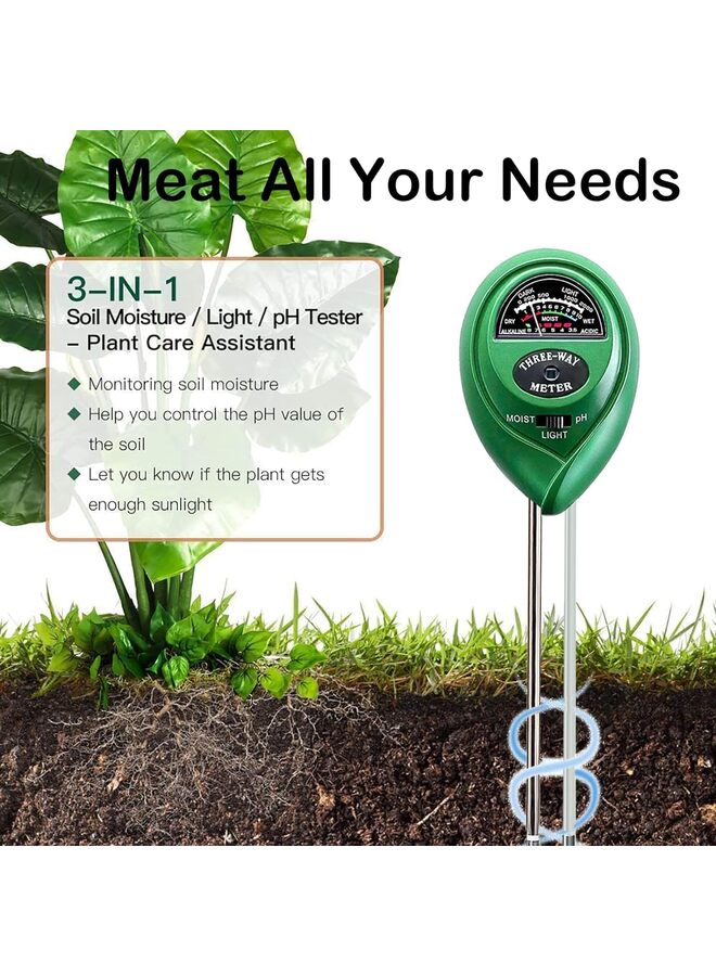 LAMAY 3-in-1 Soil Moisture Meter, Upgraded Stainless Steel Probe Soil pH Light Moisture Meter for Plants, Soil Tester for Garden, Farm Lawn Indoor Outdoor - Image 5