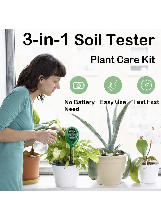LAMAY 3-in-1 Soil Moisture Meter, Upgraded Stainless Steel Probe Soil pH Light Moisture Meter for Plants, Soil Tester for Garden, Farm Lawn Indoor Outdoor - Image 3