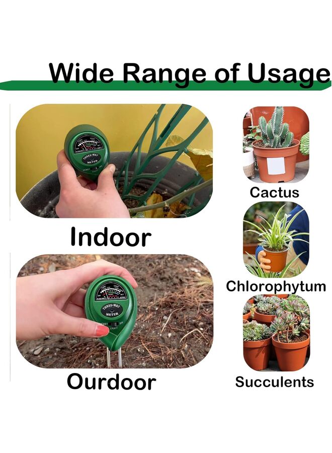 LAMAY 3-in-1 Soil Moisture Meter, Upgraded Stainless Steel Probe Soil pH Light Moisture Meter for Plants, Soil Tester for Garden, Farm Lawn Indoor Outdoor - Image 4