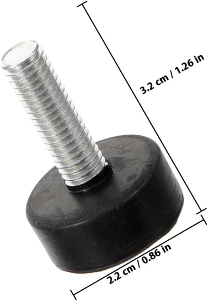 Lurrose 4pcs Adjustable Rubber Vibration Dampening Feet M8 Screws 22mm Heavy Duty Furniture Levelers Table and Chair Foot Pads Anti-Slip Protective Pads for Home and Office - Image 2