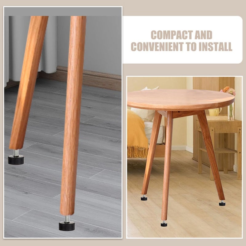 Lurrose 4pcs Adjustable Rubber Vibration Dampening Feet M8 Screws 22mm Heavy Duty Furniture Levelers Table and Chair Foot Pads Anti-Slip Protective Pads for Home and Office - Image 4