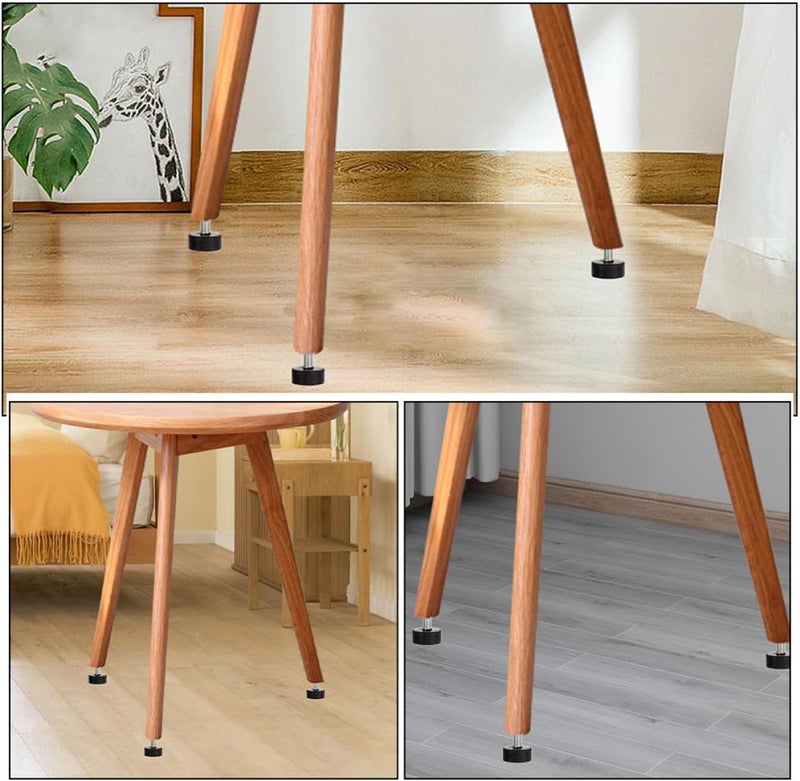 Lurrose 4pcs Adjustable Rubber Vibration Dampening Feet M8 Screws 22mm Heavy Duty Furniture Levelers Table and Chair Foot Pads Anti-Slip Protective Pads for Home and Office - Image 3