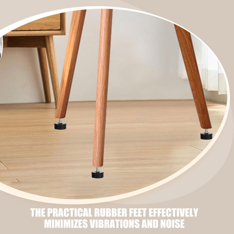 Lurrose 4pcs Adjustable Rubber Vibration Dampening Feet M8 Screws 22mm Heavy Duty Furniture Levelers Table and Chair Foot Pads Anti-Slip Protective Pads for Home and Office - Image 5