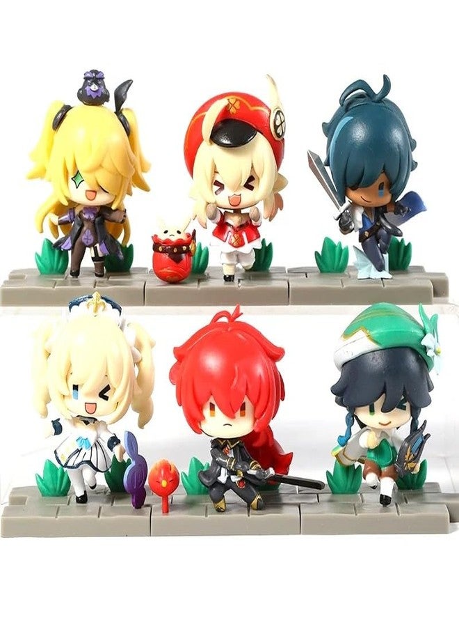 PINAKA Genshin Impact Action Figures Set of 6, Anime Characters, Multi-Color, PVC, 7-8 cm, Ages 5+ - Image 1