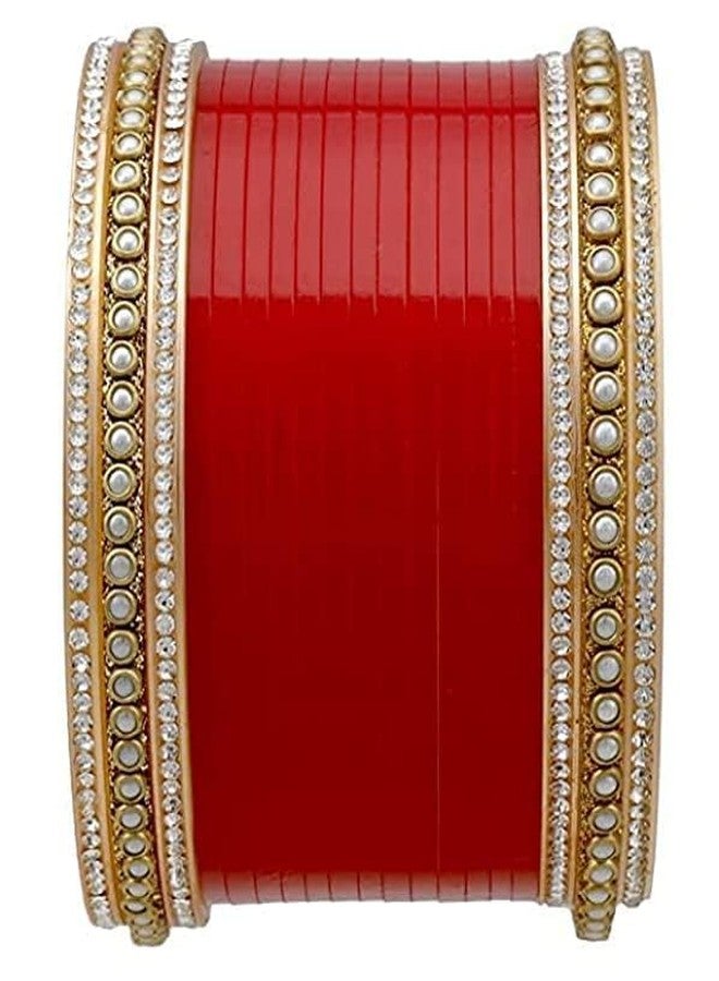 BANGLESKART Bridal Punjabi Chura Wedding Red/Golden Chuda Set for Marriage for Girls and Women, Latest small Chooda Gives you Royal look. (2.4) - Image 2