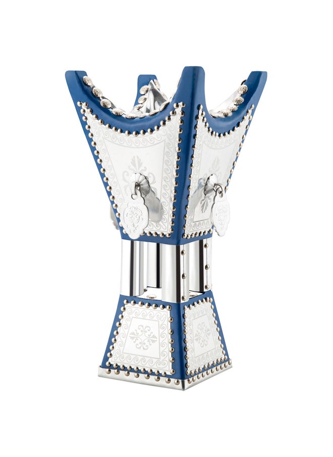AL SANIDI Traditional Incense Burner, Silver*Blue, Size14*14*29Cm  - Image 2