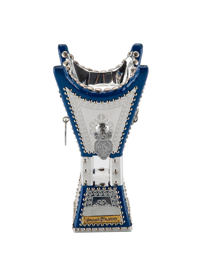 AL SANIDI Traditional Incense Burner, Silver*Blue, Size14*14*29Cm  - Image 3