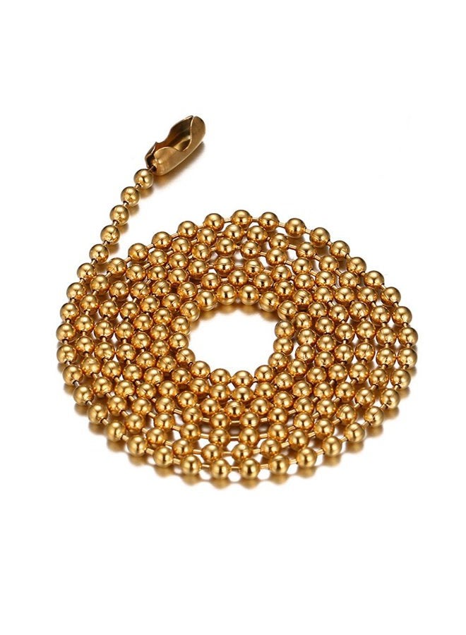 SINLEO Titanium Stainless Steel Small Beads Ball Chain Necklace for Men Women 24-38 Inches Silver Black Gold, 24 inches, Metal, No Gemstone - Image 1