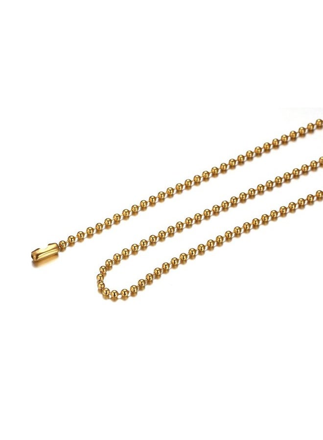 SINLEO Titanium Stainless Steel Small Beads Ball Chain Necklace for Men Women 24-38 Inches Silver Black Gold, 24 inches, Metal, No Gemstone - Image 3
