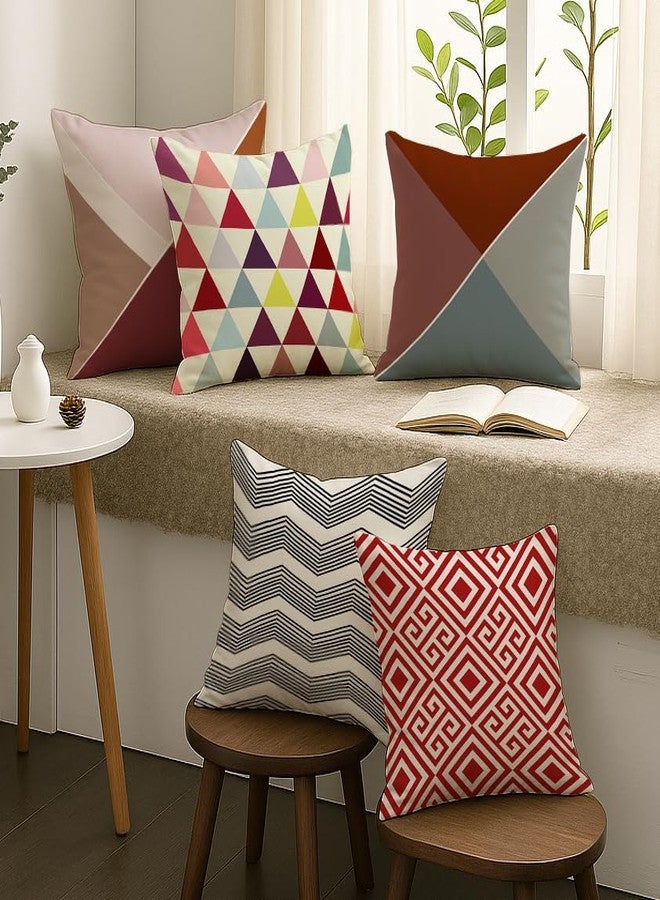 STITCHNEST غطاء وسادة من القطن من ستيتشنست، 300 خيط، (16 × 16 بوصة، متعدد الألوان) - 6 قطع - Image 2