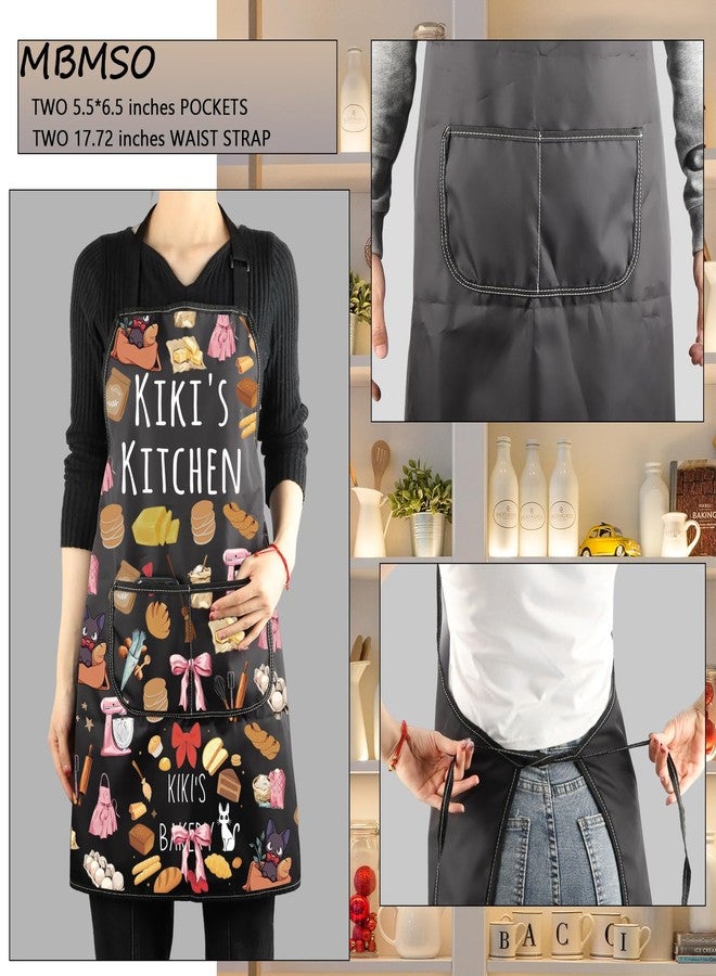 MBMSO Kiki's Kitchen Apron with Pockets Bakery Gifts for Bread Bakers Baking Apron Japanese Anime Gift for Manga Lovers Apron (Kiki Apron-b) - Image 2