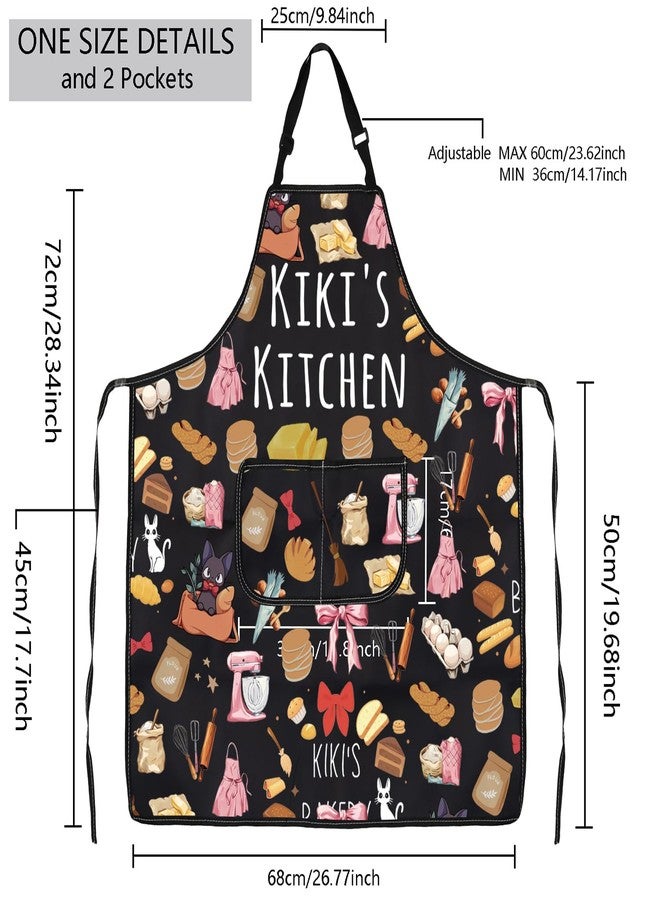 MBMSO Kiki's Kitchen Apron with Pockets Bakery Gifts for Bread Bakers Baking Apron Japanese Anime Gift for Manga Lovers Apron (Kiki Apron-b) - Image 3