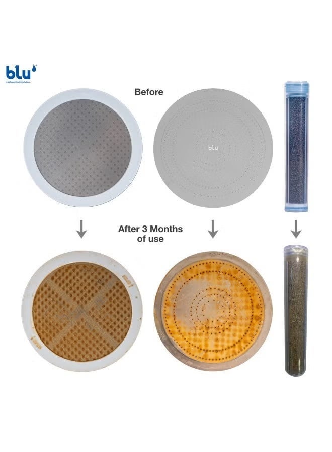 blu Ionic Shower Head and Shower Filter - Handheld - Travel Edition 10cm - Removes Chlorine & Harmful Pollutants - Prevent Hair Loss & Moisturize Your Skin, Chrome (Noon) - Image 2