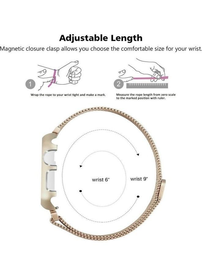 NIBEMINENT Milanese Loop Watch Strap For Apple Series 3 & 2 1 38mm Gold  - Image 4
