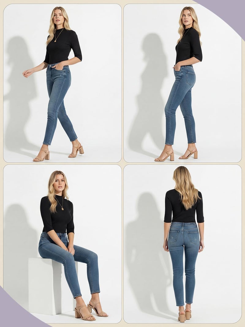 PrinStory Women's Summer Tops for Women 2025 Trendy Black Tops for Women US M Black - Image 5
