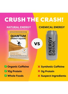 Quantum Energy Square: Energy Bar With Caffeine & 10G Protein. Delicious Healthy Snack On The Go. (Vegan, Gluten-Free, Soy-Free, Dairy-Free). Flavor: Banana Nut Butter Crunch 8Pk - pzsku/ZF5F63E87AADBC78FA931Z/45/_/1728309629/929eb126-7049-4365-bcc7-9937c73b4938