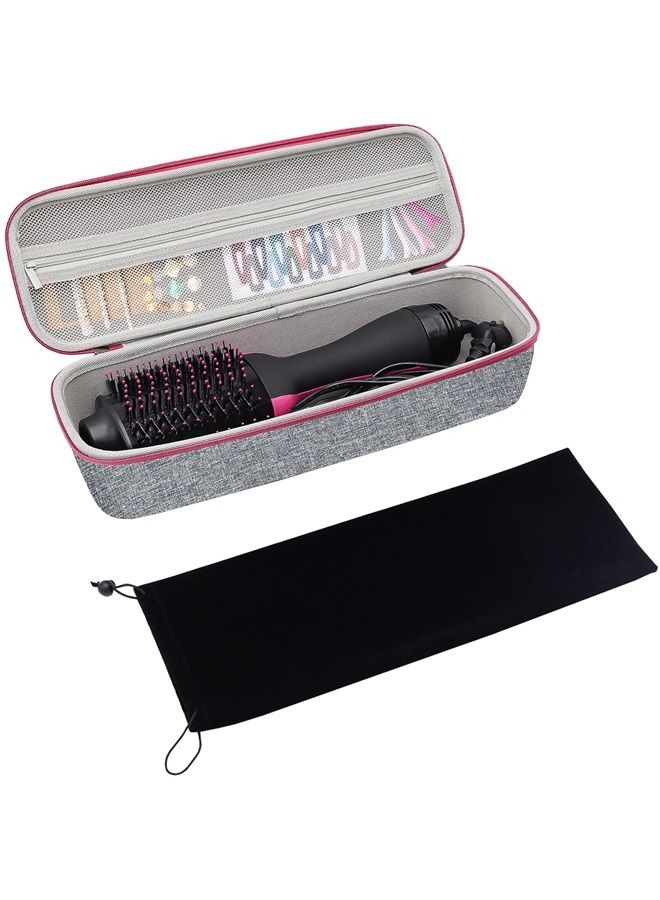 Procase Hard Travel Case Compatible for Revlon One-Step Hair Dryer/Volumizer/Styler, EVA Carrying Case with Velvet Bag Cover for Hot Tools, OMOteam, Bed Head Air Brush Blow Dryer (Case Only）-Grey  - Image 1
