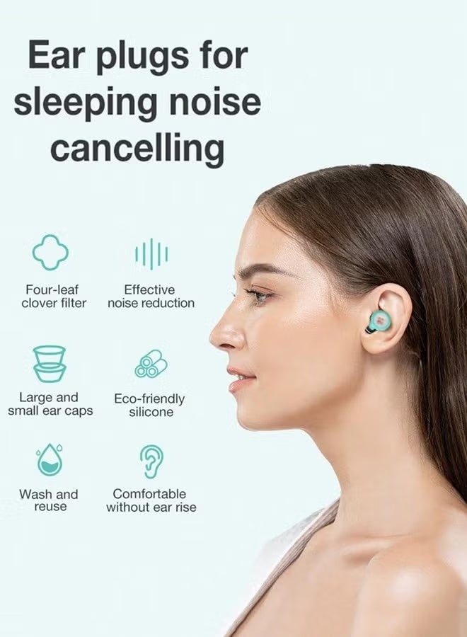 Wish Plus Ear Plugs for Sleeping Noise Cancelling, Immersive Silicone Noise Cancelling Earplugs for Sleeping, Studying, Working, Traveling, Swimming (-33dB) (Green) - Image 4