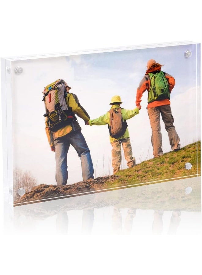 BBDOU BBDOU Acrylic Photo Frame Magnetic Acrylic Picture Frames 4x6 inches Picture Display Desktop Bookshelf Standing Double Sided Thick Picture Frames  - Image 3