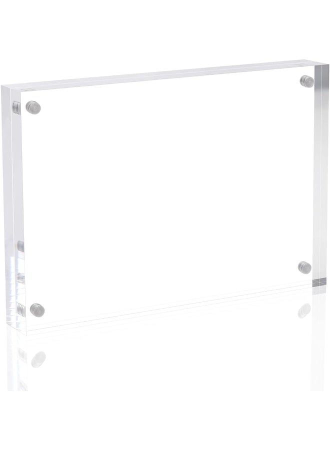 BBDOU Acrylic Photo Frame Magnetic Acrylic Picture Frames 4x6 inches Picture Display Desktop Bookshelf Standing Double Sided Thick Picture Frames