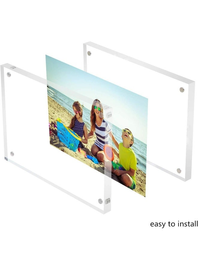 BBDOU BBDOU Acrylic Photo Frame Magnetic Acrylic Picture Frames 4x6 inches Picture Display Desktop Bookshelf Standing Double Sided Thick Picture Frames  - Image 4