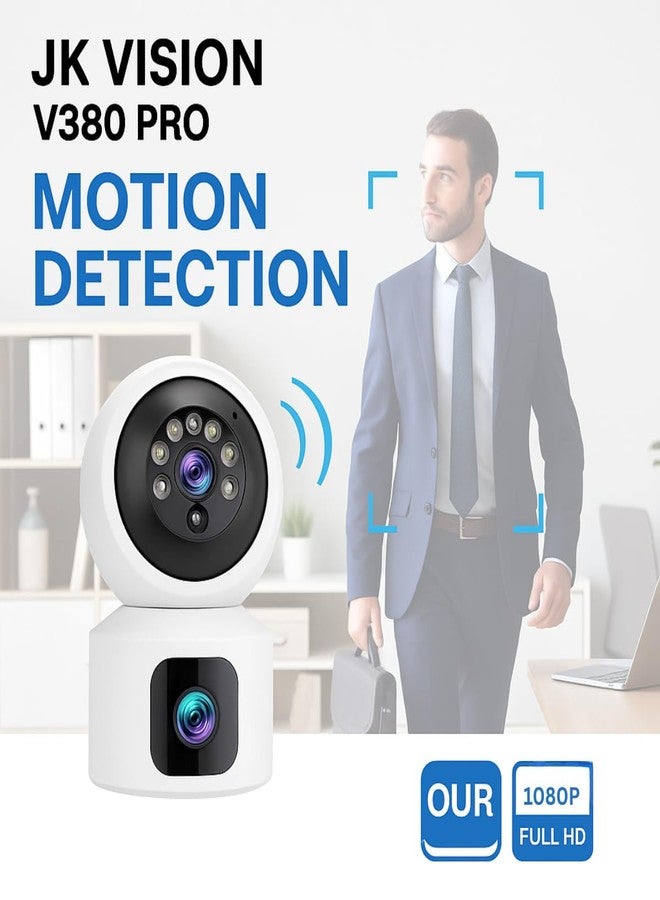 JK VISION V380 Pro 4G SIM Card Camera | 3MP 4K Dual Lens Indoor PTZ WiFi CCTV | AI Human Tracking, Two-Way Audio, Baby & Pet Monitor, Night Vision, Dual-Screen Smart Home Security Camera - Image 4