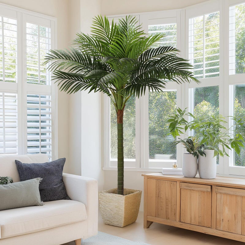 FLOWORLD Palm Tree Artificial Tropical Plant 6FT Tall Faux Plants Indoor Fake Floor Plants Decorative Palm Tree House Large Office Plant Artificial Palm Trees for Home Decor