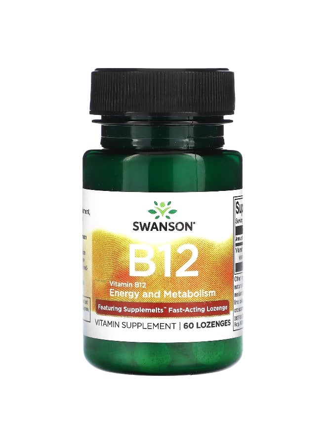 Swanson, Vitamin B12, 5,000 mcg, 60 Lozenges - Image 1