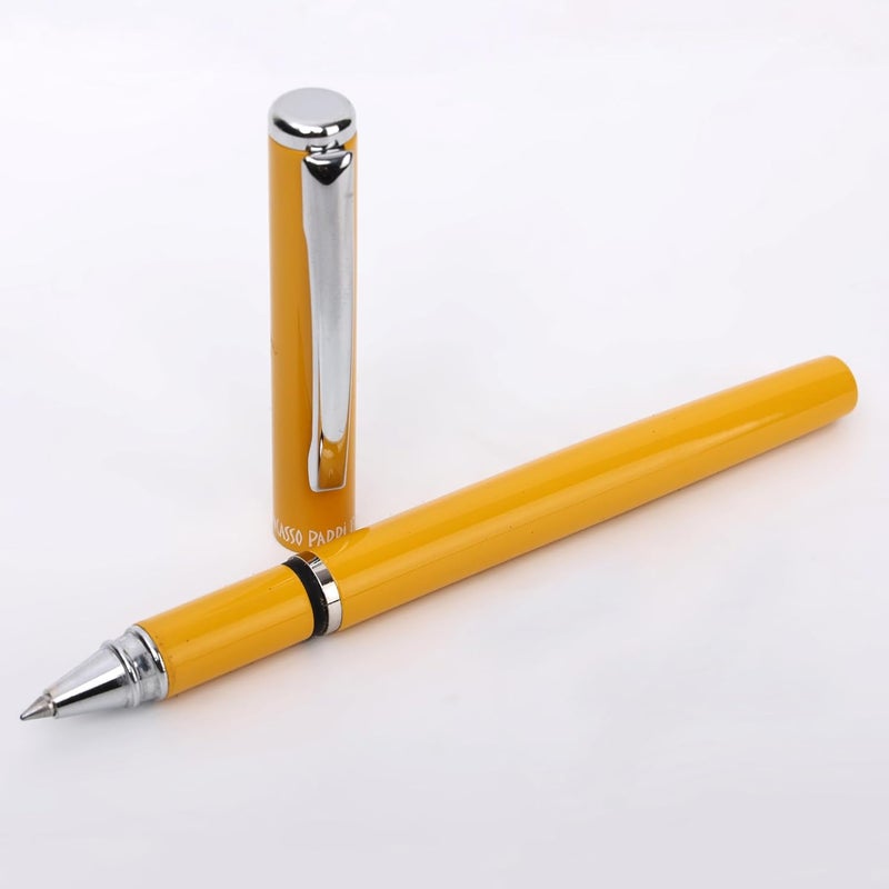 crewtone 20571 Stunning Roller Ball Pen Glossy Yellow Finish Metal Body with Silver Clip & Trim, Gift Set For Men & Women, Professional, Executive, Nice Pen with Gift Box, - Image 5