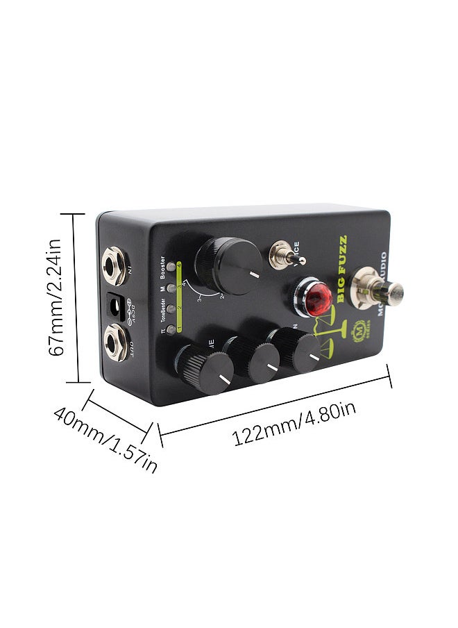 MOSKYAudio - FUZZ Guitar Effect Pedal 4 Mode Switch & Volume/Tone/Sustain Controls Compact Portable Digital Fuzz Guitar Effector Effect Processor for Electric Guitar - BIG FUZZ - Image 1