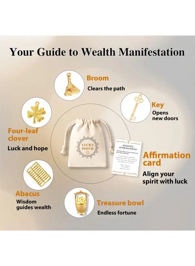 Luck Pouch With Affirmation Cards Lucky Attractions Portable Wealth Trinkets Spiritual Gift - Image 4