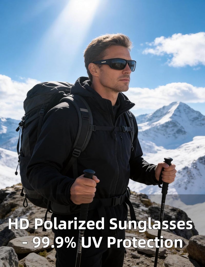 PUKCLAR Polarized Sports Sunglasses for Men and Women - Lightweight TR90 Frame, UV400 Protection, Ideal for Driving, Running, Cycling & Golf - Image 3