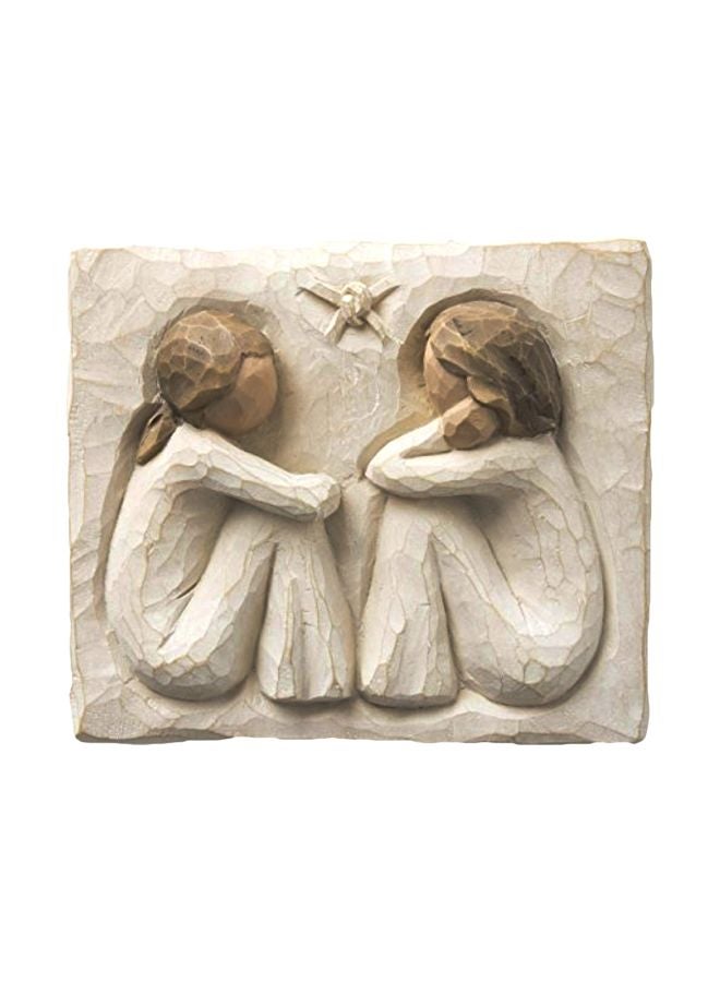 Willow Tree Friendship, Forever True, Forever Friends, an Expression of Friendship and Sisterhood in Carved Bas-Relief, Sculpted Hand-Painted Plaque - Image 1