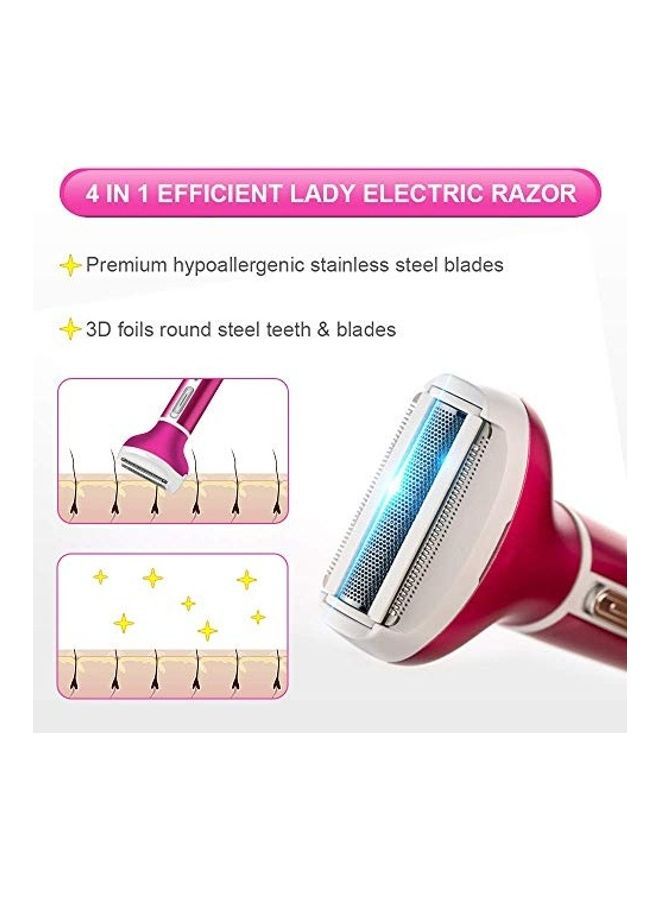 نيبمينينت ماكينة حلاقة كهربائية مع 3 أدوات تشذيبٍ وفرشاة وردي Shaver 3.93, Brush (1.96x0.98), Eyebrow Trimmer (1.96x0.78), Facial (0.98x0.98), Nose (1.18x0.78)بوصة - Image 3