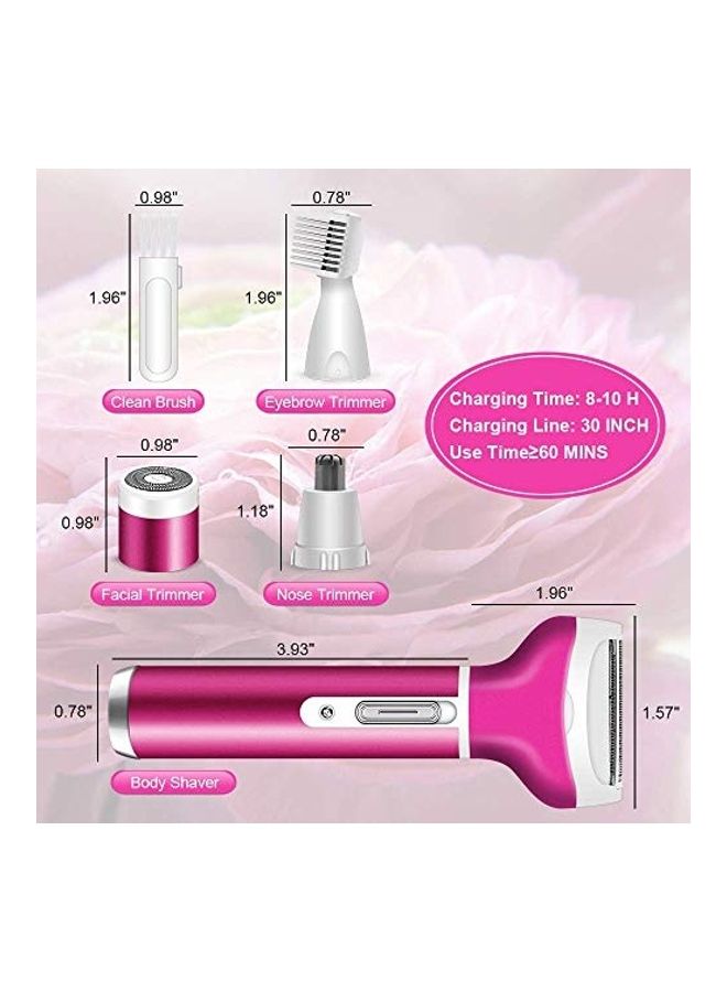نيبمينينت ماكينة حلاقة كهربائية مع 3 أدوات تشذيبٍ وفرشاة وردي Shaver 3.93, Brush (1.96x0.98), Eyebrow Trimmer (1.96x0.78), Facial (0.98x0.98), Nose (1.18x0.78)بوصة - Image 4