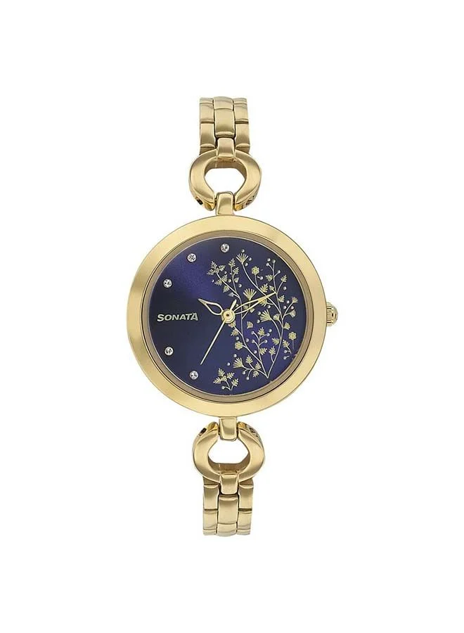 Sonata Round Shape Stainless Steel Analog Wrist Watch 8147YM04 - 25 mm