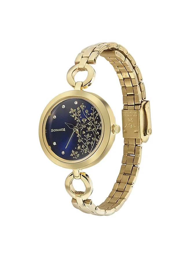 Sonata Round Shape Stainless Steel Analog Wrist Watch 8147YM04 - 25 mm