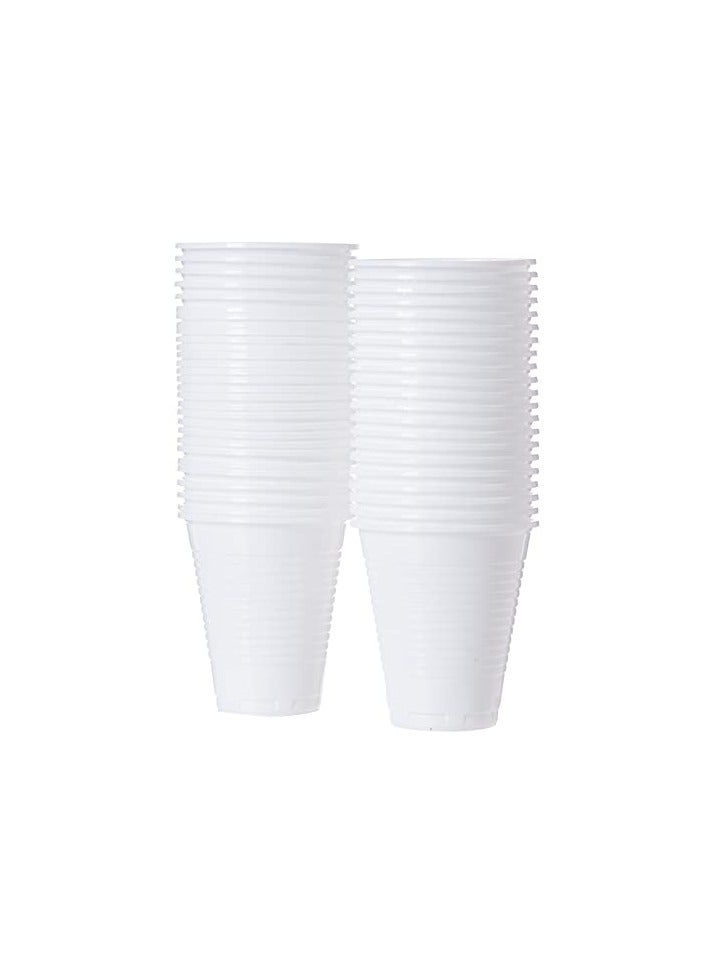 Green Tiger Disposable Plastic White Cups 5 ounce, for Juices, Water, Cold Drinks, 50 pieces - Image 1