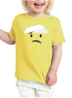 PRINTSHOP4ME Pack of 5 Kids Yellow Smiley Face T-Shirts - Kids Unisex Round Neck Cotton Short Sleeve Tees - Soft and Comfortable Emoji T-Shirts for Kids  - Image 5