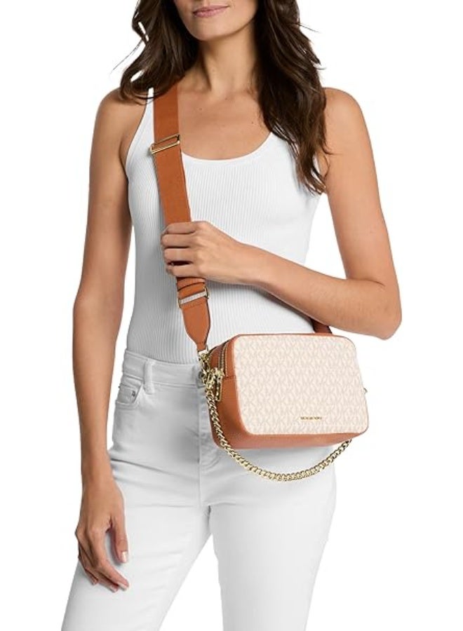Michael Kors Women’s Camera Crossbody Bag, MK Signature PVC & Leather, Adjustable Strap, Zip Closure - Image 4