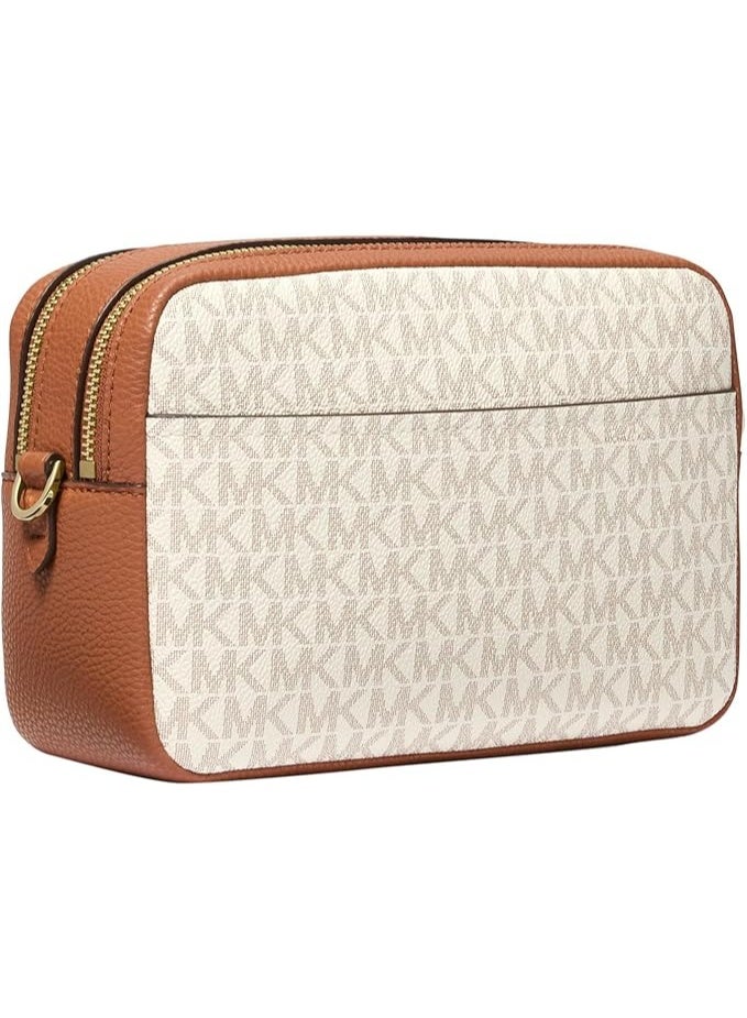 Michael Kors Women’s Camera Crossbody Bag, MK Signature PVC & Leather, Adjustable Strap, Zip Closure - Image 3