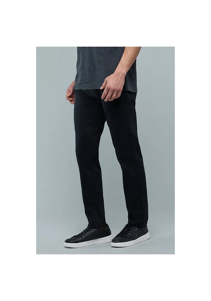 R&b Solid Slim Fit Pants with Button Closure