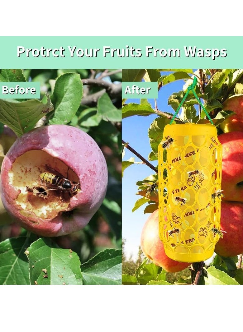 Generic - Wasp Trap Wooden Wasp Trap 2 pcs & Replaceable Sticky Boards 4 pcs & Hanging Rope 2 pcs | Repellent Wasp Trap Hanging Wasp Killer Trap | Reusable and Durable Bee Trap - Image 1