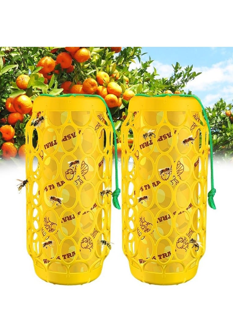 Generic - Wasp Trap Wooden Wasp Trap 2 pcs & Replaceable Sticky Boards 4 pcs & Hanging Rope 2 pcs | Repellent Wasp Trap Hanging Wasp Killer Trap | Reusable and Durable Bee Trap - Image 1