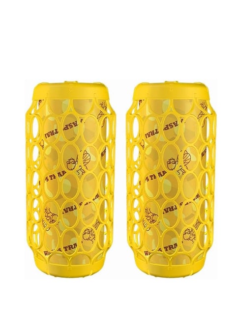 Wasp Trap Wooden Wasp Trap 2 pcs & Replaceable Sticky Boards 4 pcs & Hanging Rope 2 pcs | Repellent Wasp Trap Hanging Wasp Killer Trap | Reusable and Durable Bee Trap