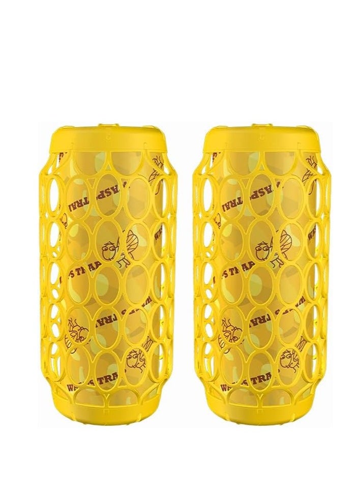 Generic - Wasp Trap Wooden Wasp Trap 2 pcs & Replaceable Sticky Boards 4 pcs & Hanging Rope 2 pcs | Repellent Wasp Trap Hanging Wasp Killer Trap | Reusable and Durable Bee Trap - Image 1