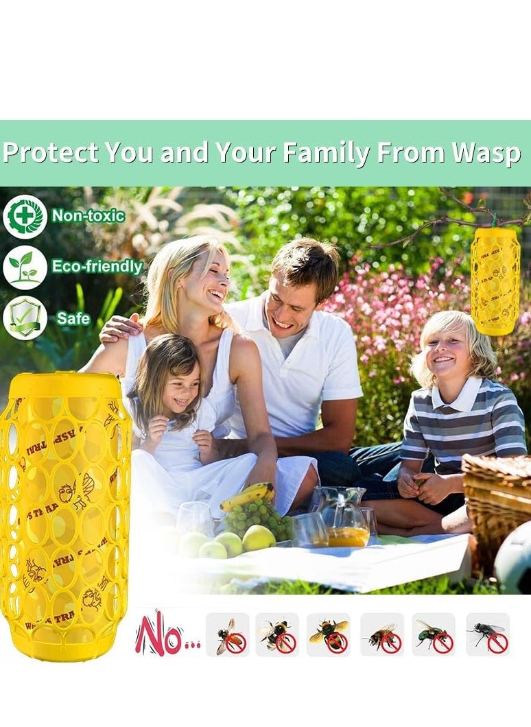 Generic - Wasp Trap Wooden Wasp Trap 2 pcs & Replaceable Sticky Boards 4 pcs & Hanging Rope 2 pcs | Repellent Wasp Trap Hanging Wasp Killer Trap | Reusable and Durable Bee Trap - Image 1